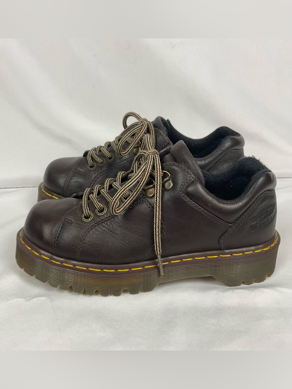 Vntg Dr. Martens 10940 Brown Leather Chunky Oxford Shoes Mens Sz 7 Ladies Sz 8